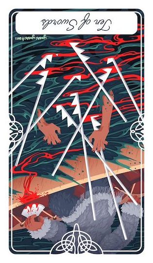 寶劍十:被背叛的賽德娜|Tarot of the Divine 神聖塔羅