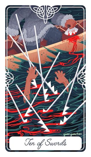 寶劍十:被背叛的賽德娜|Tarot of the Divine 神聖塔羅