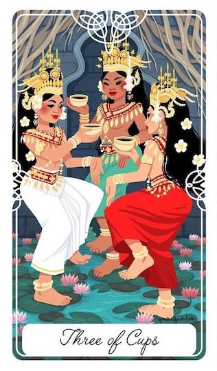 聖杯三:飛天女神|Tarot of the Divine 神聖塔羅