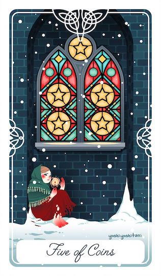 錢幣五:賣火柴的小女孩|Tarot of the Divine 神聖塔羅