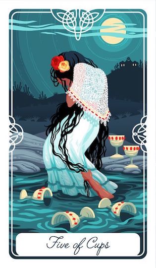 聖杯五:哭泣的女人|Tarot of the Divine 神聖塔羅
