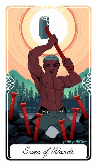 權杖七:鋼鐵英雄|Tarot of the Divine 神聖塔羅