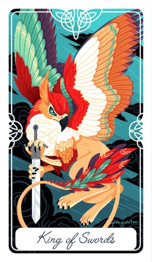 寶劍國王:獅鷲獸 Gryphon|Tarot of the Divine 神聖塔羅