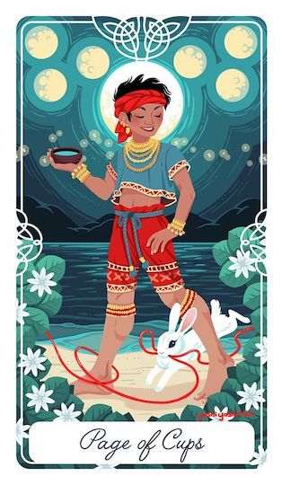 聖杯侍者：巴庫納瓦與七顆月亮｜Tarot of the Divine 神聖塔羅